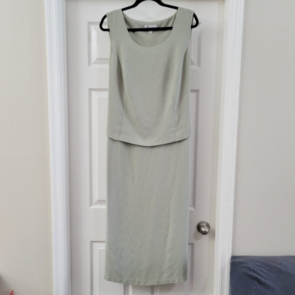 Dress Barn Woman size 18W sage green tieback dress